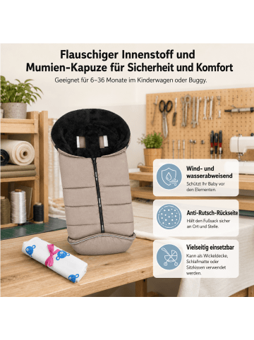 Kinderhaus Blaubär Winterfußsack TOP in Camel