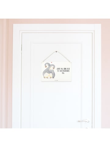 Mr. & Mrs. Panda Wegweiser Pinguine Kuscheln mit Spruch in Weiß