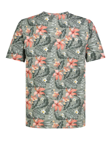 Eight2Nine Bequemes Kurzarm-T-Shirt Blumenmuster Casual in Grün-2