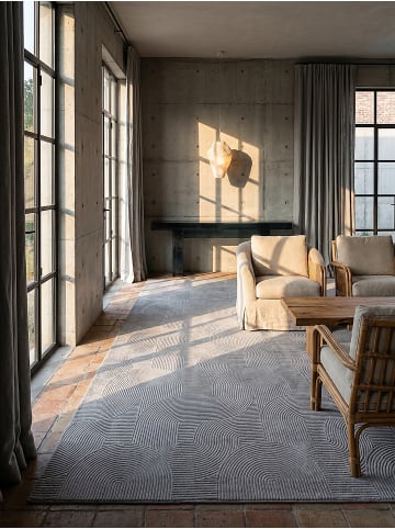 KADIMA DESIGN Teppichläufer Geometrisch Antirutsch pflegeleicht Wohnzimmer Flur in Grau