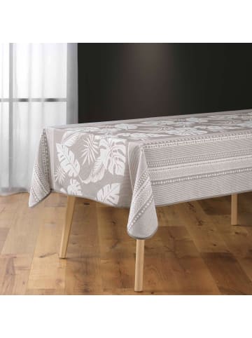 Douceur d’Intérieur Polyester-Tischdecke mit Druck AMBRINE in Beige, 150 x 150 cm