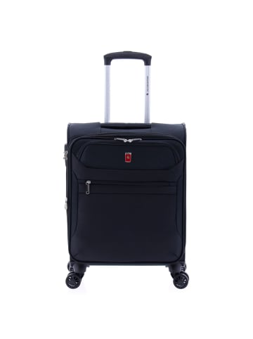 Gladiator 2000 4 Rollen Kabinentrolley 55 cm mit Dehnfalte in black