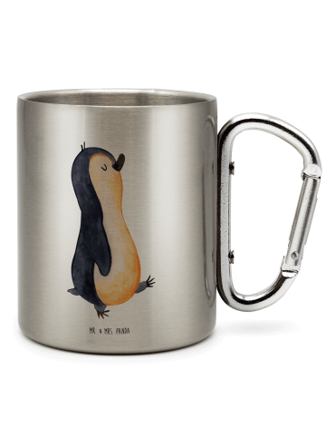 Mr. & Mrs. Panda Thermobecher Pinguin mHerzieren ohne Spruch in Silber