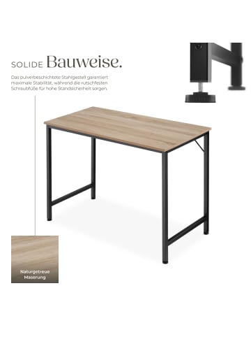 tectake Schreibtisch Jenkins Höhe 75,5 cm, Industrial Holz hell, Eiche Sonoma