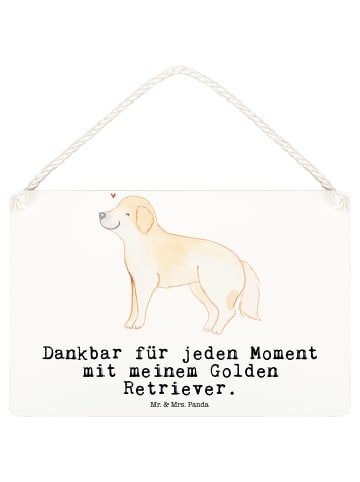 Mr. & Mrs. Panda Schild mit Spruch Golden Retriever Moment mit S... in Weiß