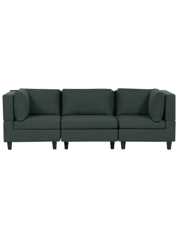 Beliani 3-tlg 3-Sitzer Sofa UNSTAD in Grün/Schwarz
