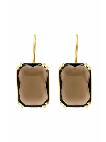 Gemshine Ohrhänger SMOKY EMERALD in gold coloured