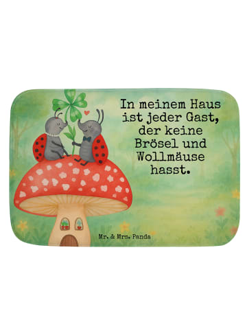 Mr. & Mrs. Panda duschmatte Marienkäfer Fliegenpilz Design mit S... in Weiß