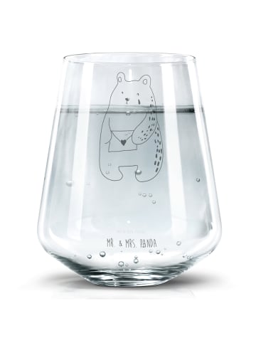 Mr. & Mrs. Panda Trinkglas Bär Vermissen ohne Spruch in Transparent