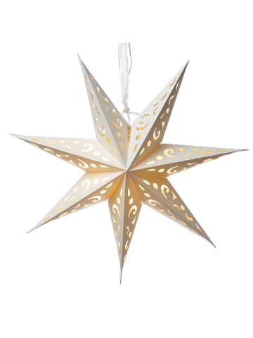 MARELIDA LED Papierstern Leuchtstern Weihnachtsstern D: 58cm in weiß
