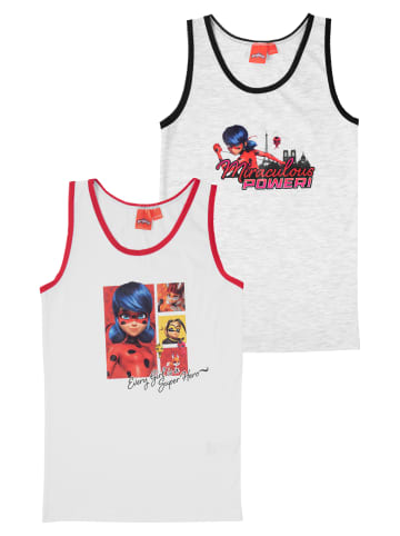 Miraculous 2er Pack Miraculous Unterhemd Ladybug Tank Top Hemdchen in weiß/grau