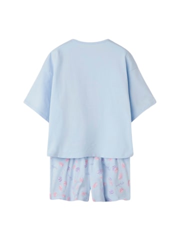 name it Kurzarm Pyjama Set Macaron in Hellblau