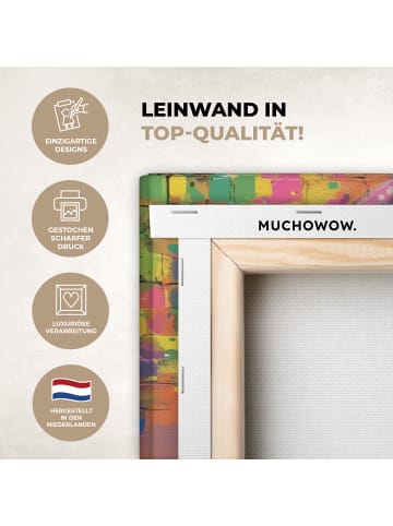 MuchoWow Leinwand bilder Bunte Schimpanse (BxH)
