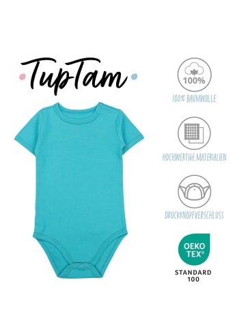 TupTam Kinder Unisex Kurzarm Body 3er Set in blau/grün