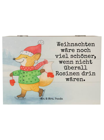 Mr. & Mrs. Panda Holzkiste Fuchs  Schlittschuhe Design mit Spruch in Weiß