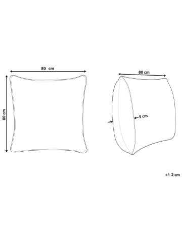 Beliani Kissen ANETO in Weiß/Blau - (W) 80 x (H) 5 x (L) 80 cm