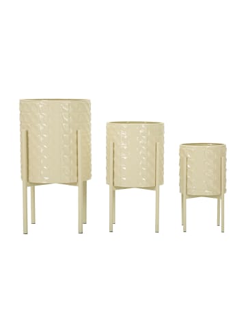 Mauro Ferretti Farbige Metall-Pflanztöpfe, 3er-Set, Ø 36 x 56,5 cm, 30 x 48,5 cm, 24 x 37,5 cm