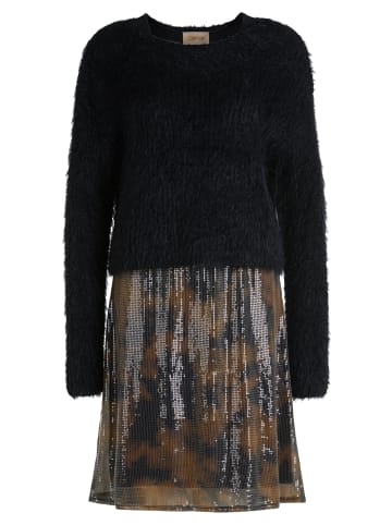 CARTOON Pailletten-Kleid 2er Set in Brown/Black