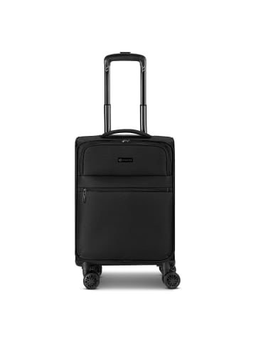 Bugatti Valencia Soft 4 Rollen Kabinentrolley S 55 cm mit Dehnfalte black