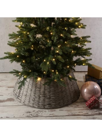 MARELIDA Weihnachtsbaumrock aus Weide Abdeckung für Baumständer D: 57cm in grau