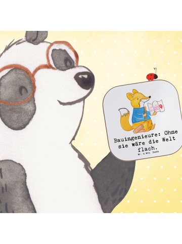 Mr. & Mrs. Panda Untersetzer Bauingenieur Held mit Spruch in Weiß
