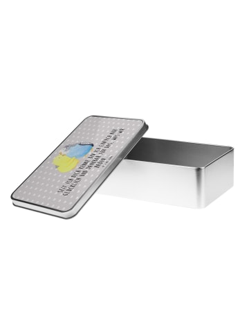 Mr. & Mrs. Panda Geschenkbox Wellensittich Liebe mit Spruch in Grau Pastell