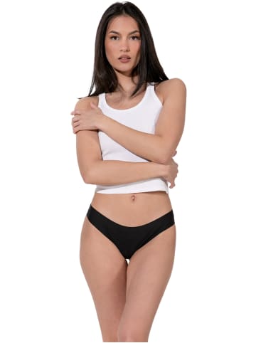 Yenita® Strings "Invisible" 3er Pack Seamless Tanga in schwarz