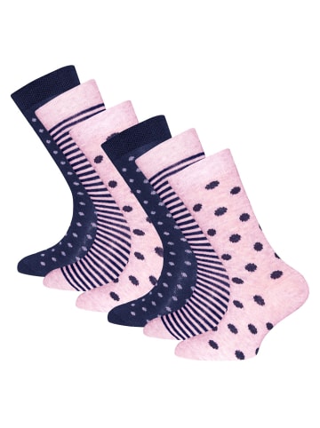 ewers 6er-Set Socken 6er Pack Punkte/Ringel in hell wildrose - tinte