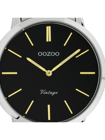 Oozoo Analog-Armbanduhr Oozoo Vintage Series silber, gold mittel (ca. 34mm)