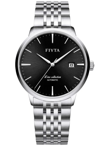 FIYTA Automatikuhr Line in schwarz / silber