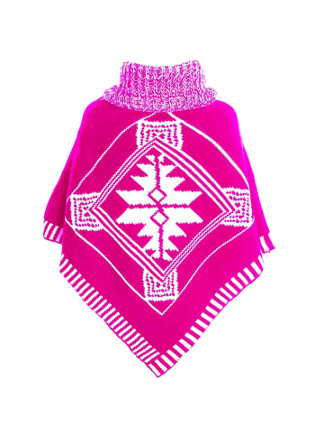 BEZLIT Poncho in Neonpink - Weiß