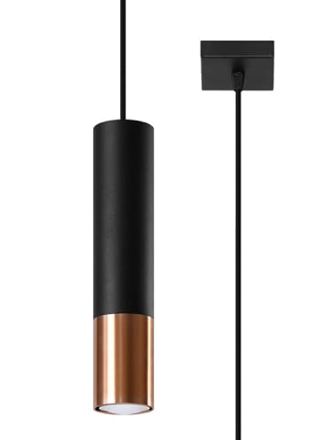 Nice Lamps Hängeleuchte LONGBOT 1 in Schwarz/Kupfer (L)8cm (B)8cm (H)100cm