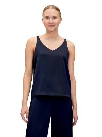 Vera Mont Satin-Bluse mit V-Ausschnitt in Night Sky