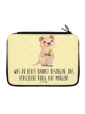 Mr. & Mrs. Panda Federmappe Quokka Happy mit Spruch in Gelb Pastell