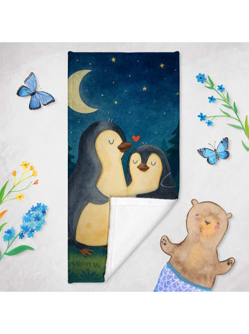 Mr. & Mrs. Panda Badehandtuch Pinguine Einschlafen Design ohne S... in Grau Pastell