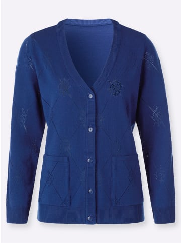 WITT WEIDEN Ajourstrickjacke in royalblau