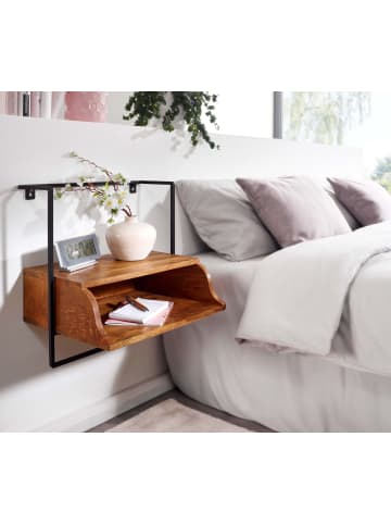 FineBuy Nachttisch in Braun / Mango / 44x35x45