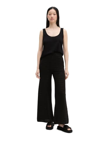 Marc O'Polo Ajour-Pants wide in Schwarz