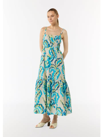 comma Kleid lang in Mehrfarbig-weiß
