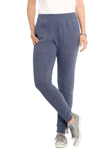 GOLDNER Kurzgröße:  Loungehose Bequeme Baumwoll-Hose, Dehnbund in blau