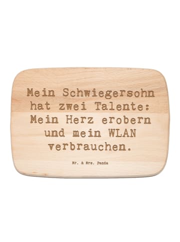 Mr. & Mrs. Panda Brotzeitbrett Holz Spruch Schwiegersohn Talente... in Transparent