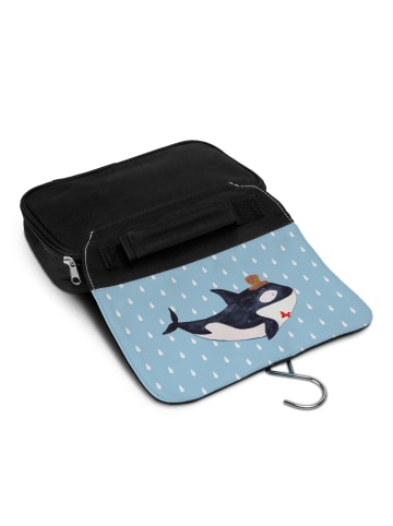 Mr. & Mrs. Panda Kosmetiktasche Orca Zylinder ohne Spruch in Blau Pastell