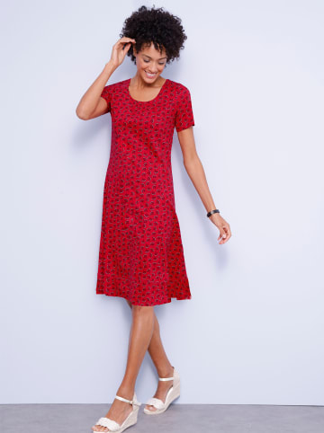 Sieh an! Jerseykleid in erdbeere-ecru-bedruckt