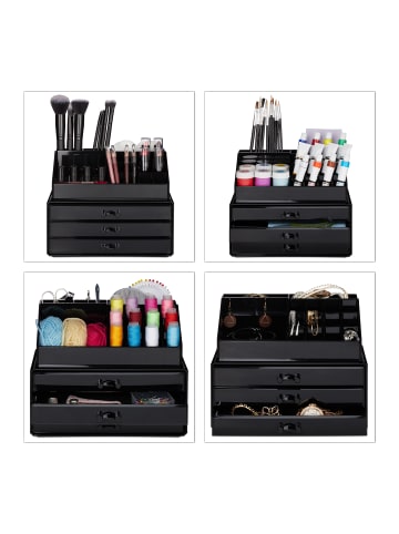 relaxdays Makeup Organizer in Schwarz