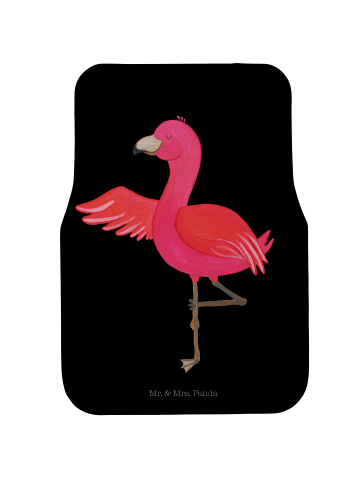 Mr. & Mrs. Panda Auto Teppich Flamingo Yoga ohne Spruch in Schwarz