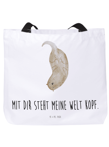 Mr. & Mrs. Panda Shopper Otter Kopfüber mit Spruch in Weiß