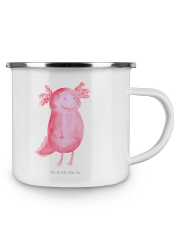 Mr. & Mrs. Panda Becher Axolotl Glücklich ohne Spruch in Weiß