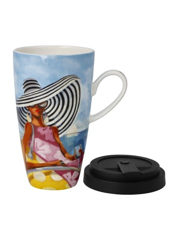 Goebel Künstlertasse mit Deckel " Trish Biddle - Summer Girl " in Biddle - Summer Girl