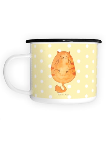 Mr. & Mrs. Panda Tasse Katze Frühaufsteher ohne Spruch in Gelb Pastell