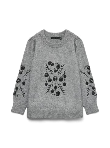 Vero Moda Strickpullover in Medium Grey Melange